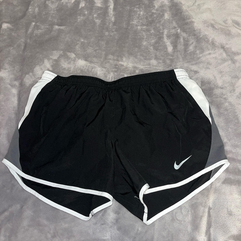 Nike Women's Black and White Athletic Shorts